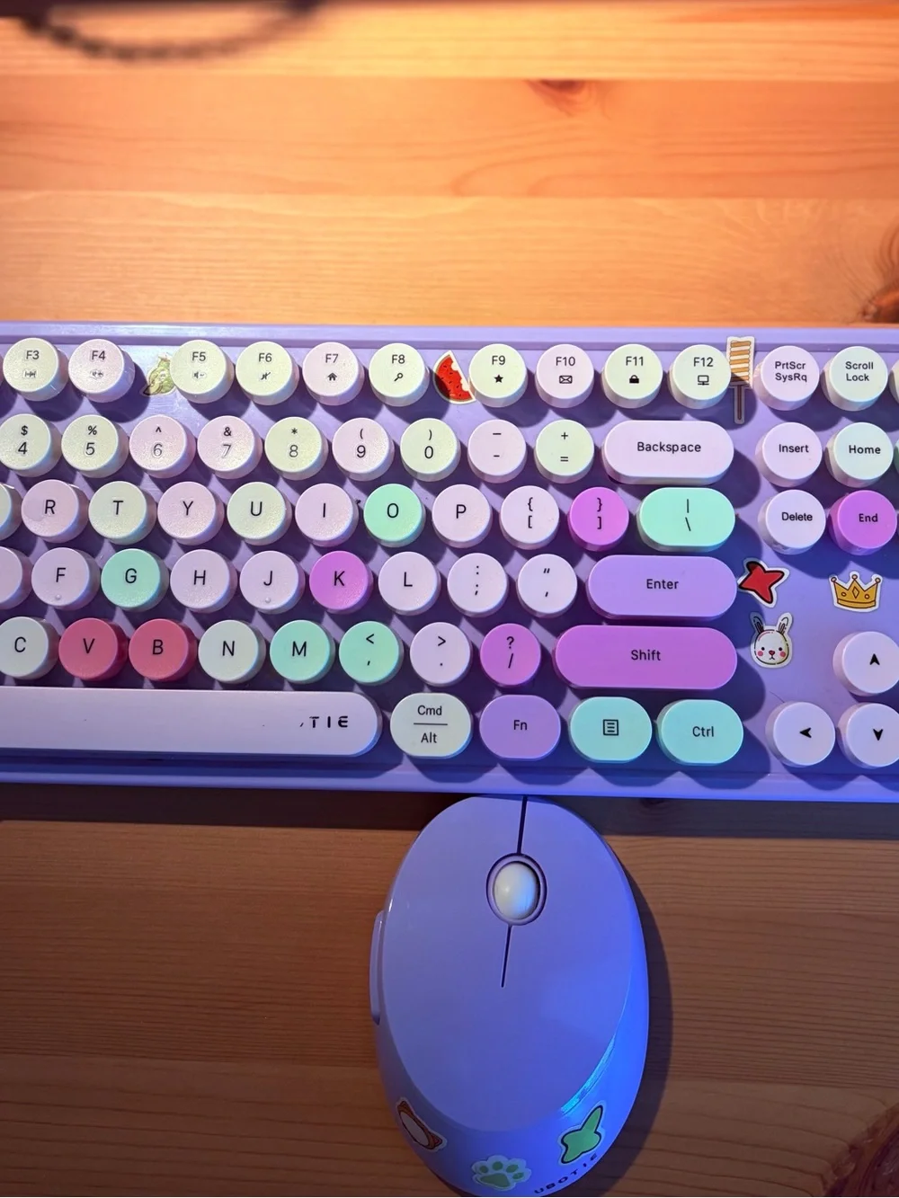 UBOTIE Colorful Wireless Keyboard and Mouse Combos